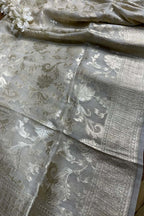 Dyeable Banarasi Handloom Pure Tussar Silk Dupatta - Luxurion World- Crafted Heirlooms