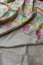 Dyeable Banarasi Handloom Pure Tussar Silk Meenakari Dupatta - Luxurion World- Crafted Heirlooms