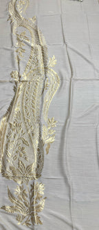Dyeable Banarasi Handloom Pure Moonga Silk Paisley Design Dupatta - Luxurion World- Crafted Heirlooms