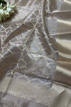 Dyeable Banarasi Handloom Pure Tissue Silk Dupatta - Luxurion World- Crafted Heirlooms