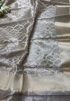 Dyeable Banarasi Handloom Pure Tissue Silk Dupatta - Luxurion World- Crafted Heirlooms