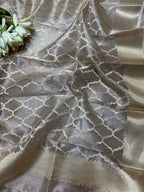 Dyeable Banarasi Handloom Pure Tissue Silk Dupatta - Luxurion World- Crafted Heirlooms