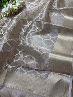 Dyeable Banarasi Handloom Pure Tissue Silk Dupatta - Luxurion World- Crafted Heirlooms