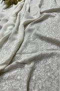 Exquisite Dyeable Pure Chiffon Embroidered Dupatta - Luxurion World- Crafted Heirlooms