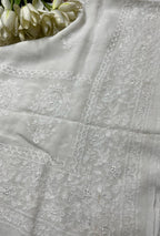 Exquisite Dyeable Pure Chiffon Embroidered Dupatta - Luxurion World- Crafted Heirlooms