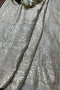 Dyeable Banarasi Handloom Pure Moonga Silk Flower Design Jaal Work Dupatta - Luxurion World