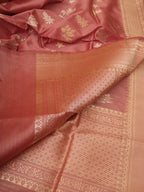 Pink Banarasi Handloom Pure Katan Silk Kadwa Dupatta - Luxurion World