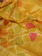 Yellow Banarasi Handloom Pure Katan Silk Kadwa Dupatta - Luxurion World