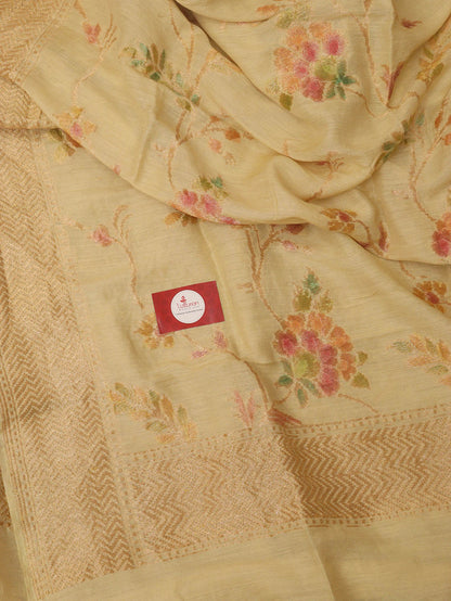 Pastel Banarasi Handloom Pure Moonga Silk Dupatta - Luxurion World