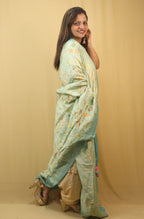 Blue Banarasi Handloom Pure Moonga Silk Dupatta - Luxurion World