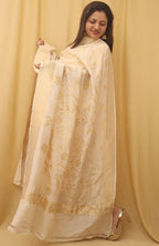 Dyeable Banarasi Handloom Pure Moonga Silk Dupatta - Luxurion World
