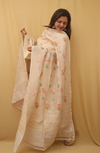 Dyeable Banarasi Handloom Pure Tussar Georgette Dupatta - Luxurion World