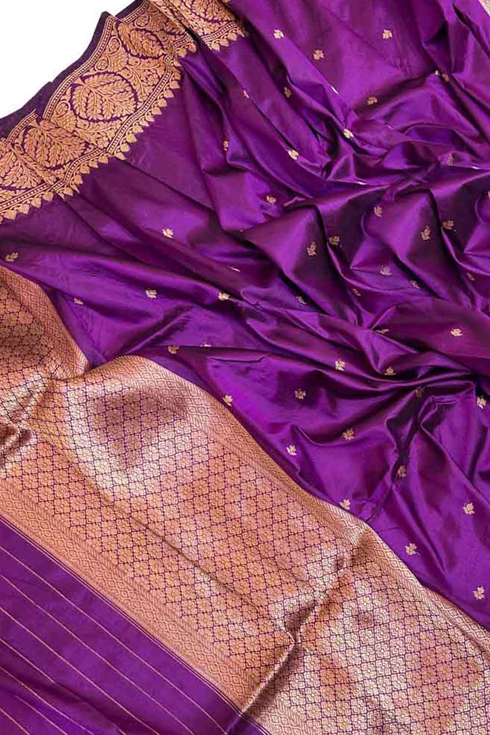 Elegant Purple Banarasi Silk Dupatta with Intricate Boota - Luxurion World