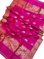 Exquisite Pink Banarasi Silk Dupatta with Kadwa Boota - Luxurion World