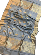 Graceful Grey Banarasi Silk Dupatta with Kadwa Boota - Luxurion World