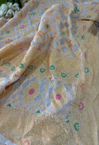 Dyeable Meenakari Banarasi Pure Georgette Flower Design Dupatta - Luxurion World