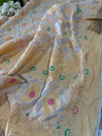 Dyeable Meenakari Banarasi Pure Georgette Flower Design Dupatta - Luxurion World