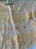 Dyeable Meenakari Banarasi Pure Georgette Flower Design Dupatta - Luxurion World