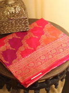 Multicolor Banarasi Handloom Pure Katan Silk Rangkat Dupatta - Luxurion World