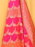 Multicolor Banarasi Handloom Pure Katan Silk Rangkat Dupatta - Luxurion World