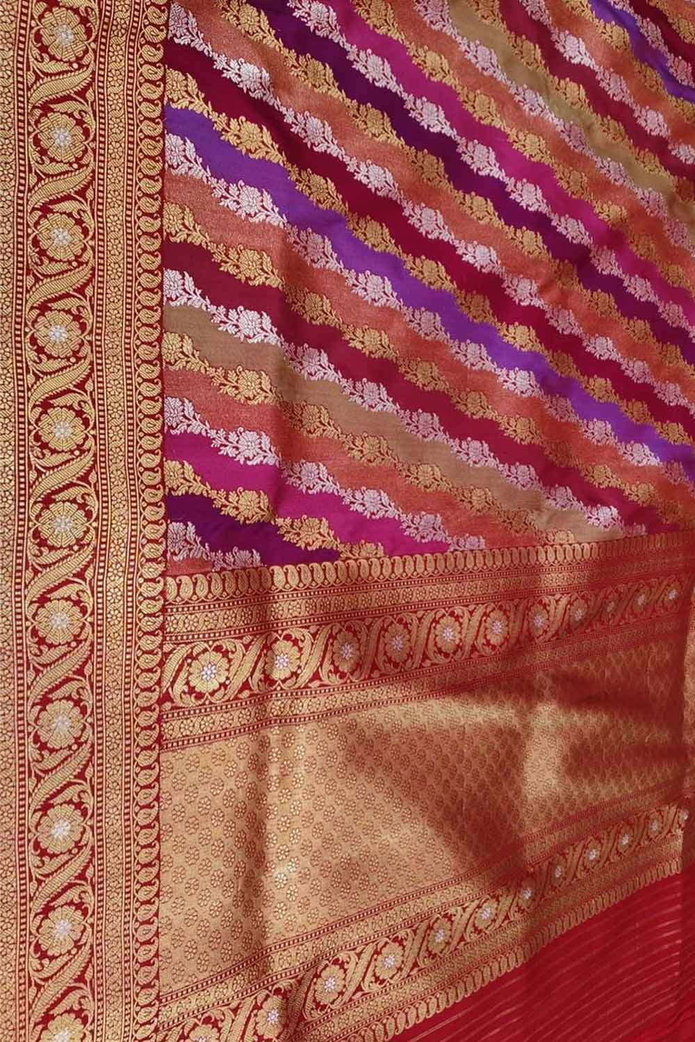 Exquisite Multicolor Banarasi Handloom Pure Katan Silk Rangkat Dupatta - Luxurion World