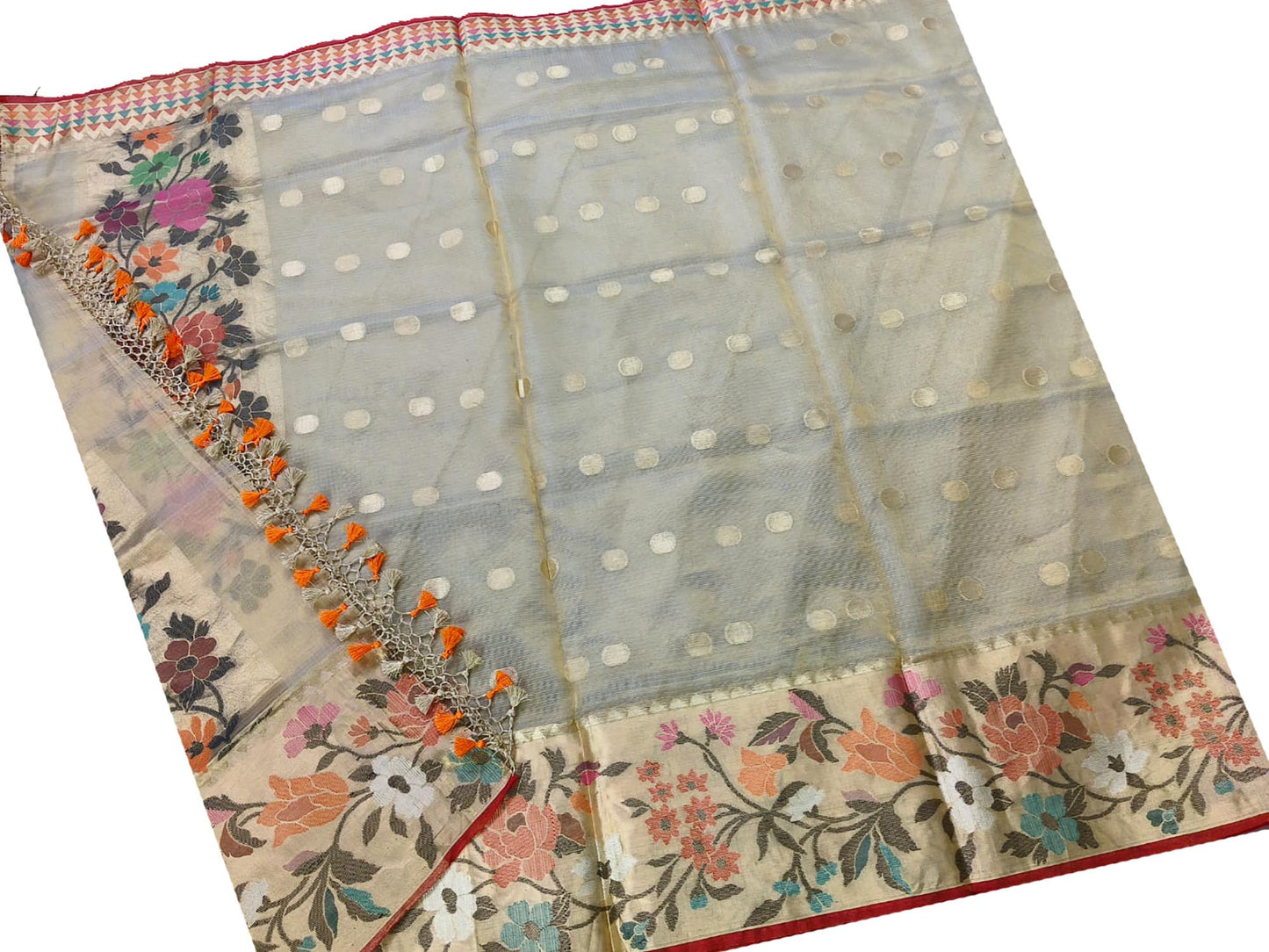 Elegant Pastel Banarasi Kota Tissue Paithani Dupatta with Design Border - Luxurion World