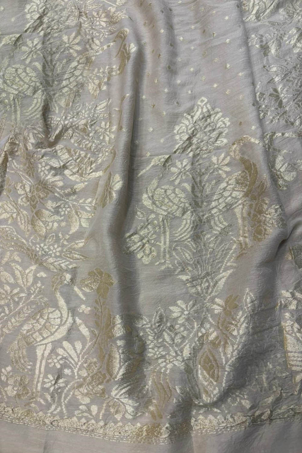 Dyeable Banarasi Handloom Pure Moonga Silk Dupatta - Luxurion World- Crafted Heirlooms