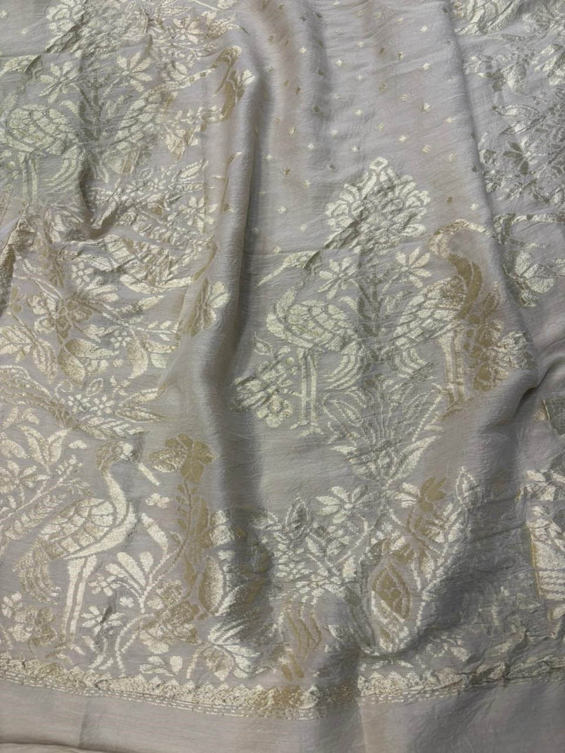 Dyeable Banarasi Handloom Pure Moonga Silk Dupatta - Luxurion World- Crafted Heirlooms