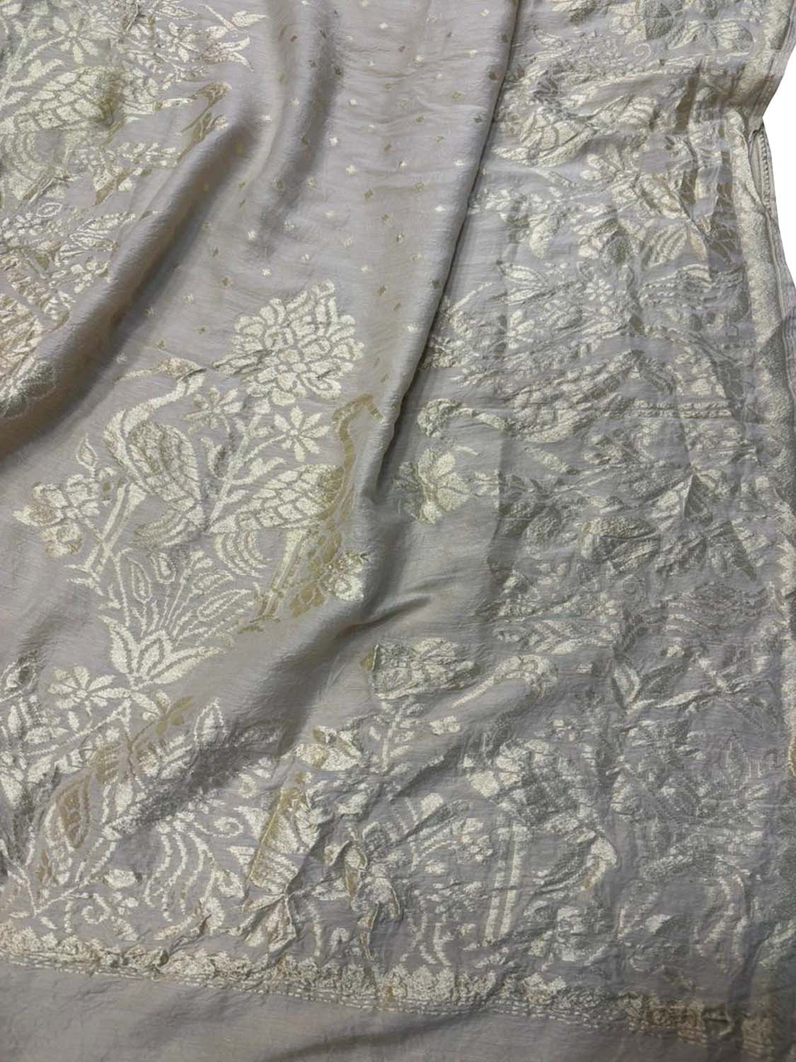 Dyeable Banarasi Handloom Pure Moonga Silk Dupatta - Luxurion World- Crafted Heirlooms