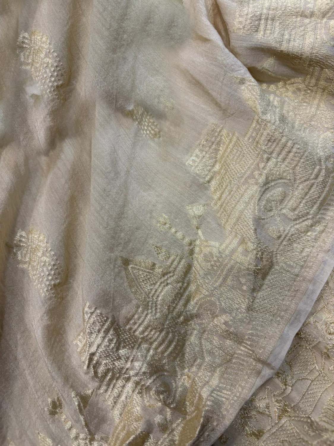 Dyeable Banarasi Handloom Pure Moonga Silk Dupatta - Luxurion World- Crafted Heirlooms