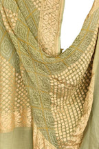 Green Georgette Banarasi Bandhani Dupatta - Luxurion World- Crafted Heirlooms