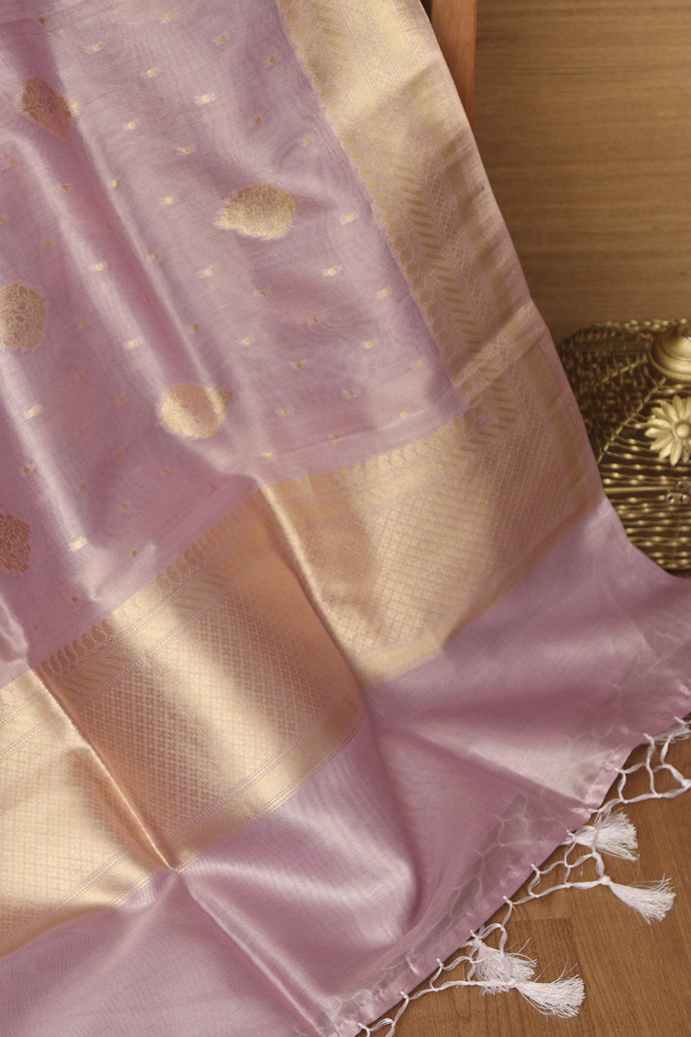 Elegant Purple Banarasi Tissue Dupatta - Luxurion World