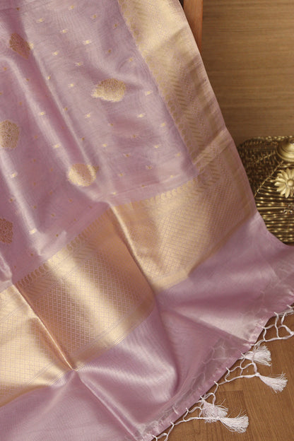 Elegant Purple Banarasi Tissue Dupatta - Luxurion World