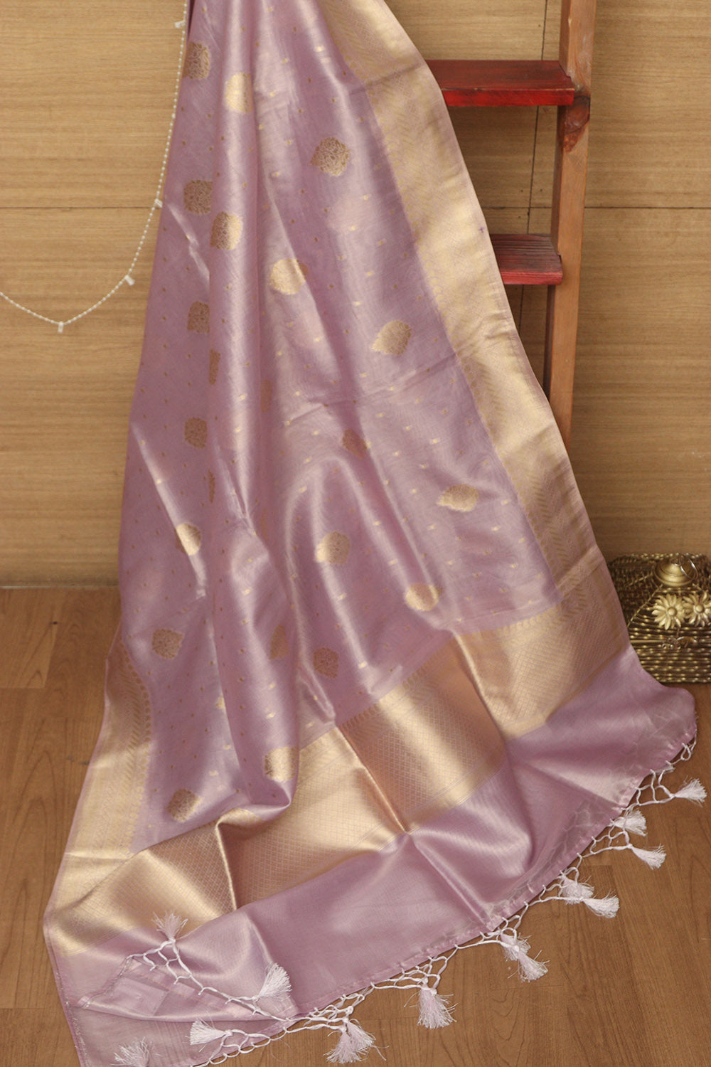Elegant Purple Banarasi Tissue Dupatta - Luxurion World