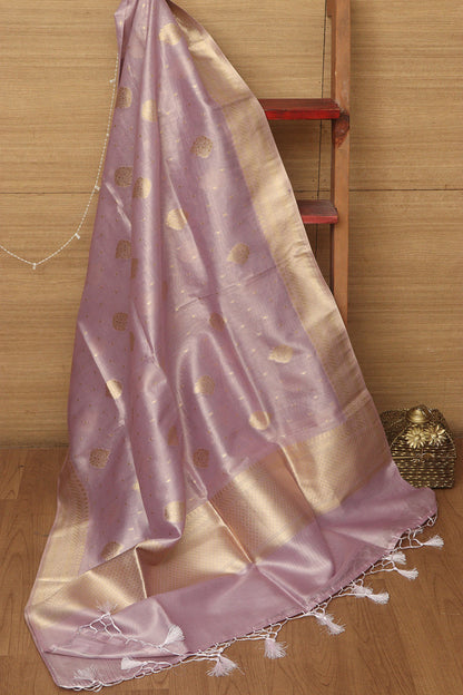 Elegant Purple Banarasi Tissue Dupatta - Luxurion World