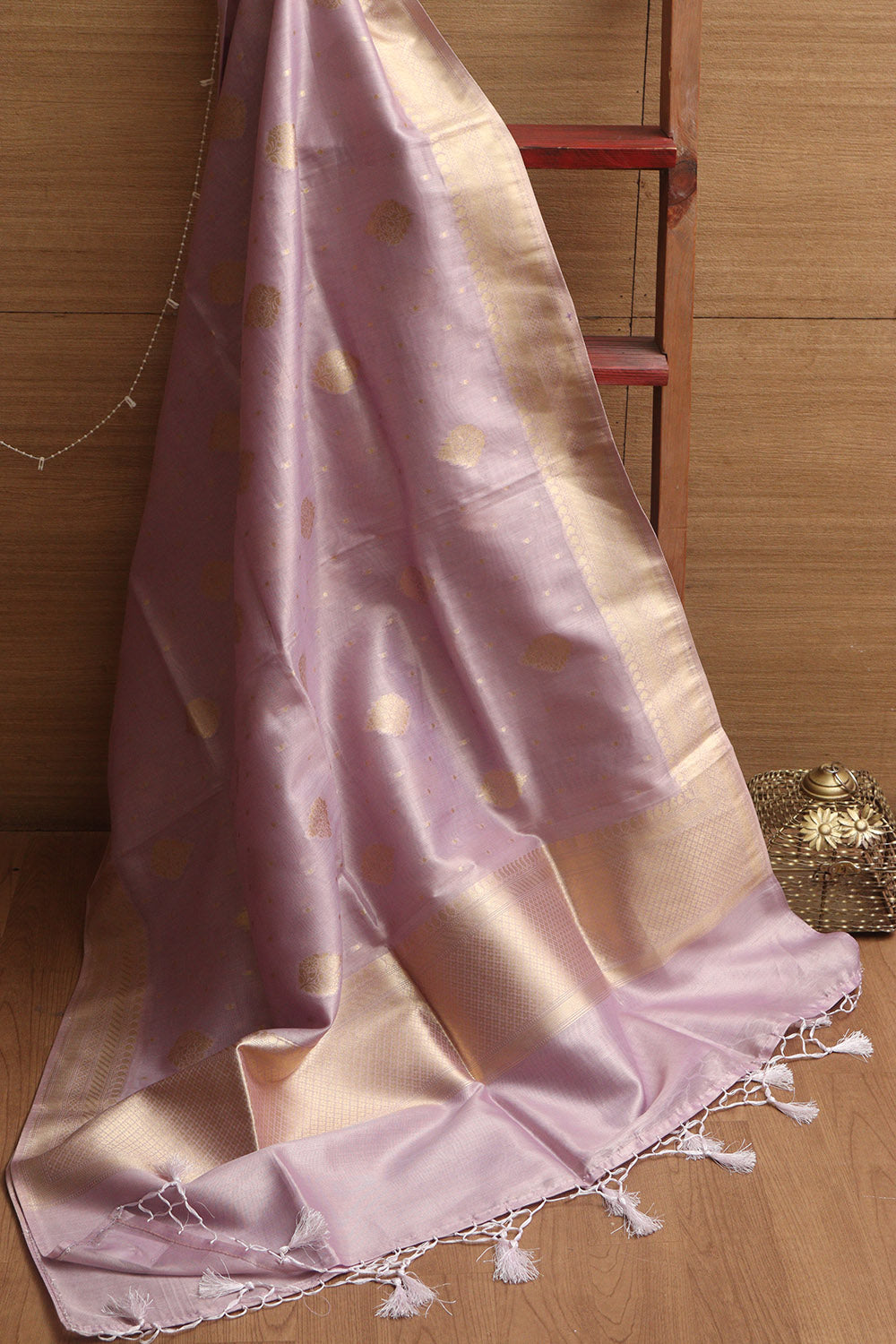 Elegant Purple Banarasi Tissue Dupatta - Luxurion World