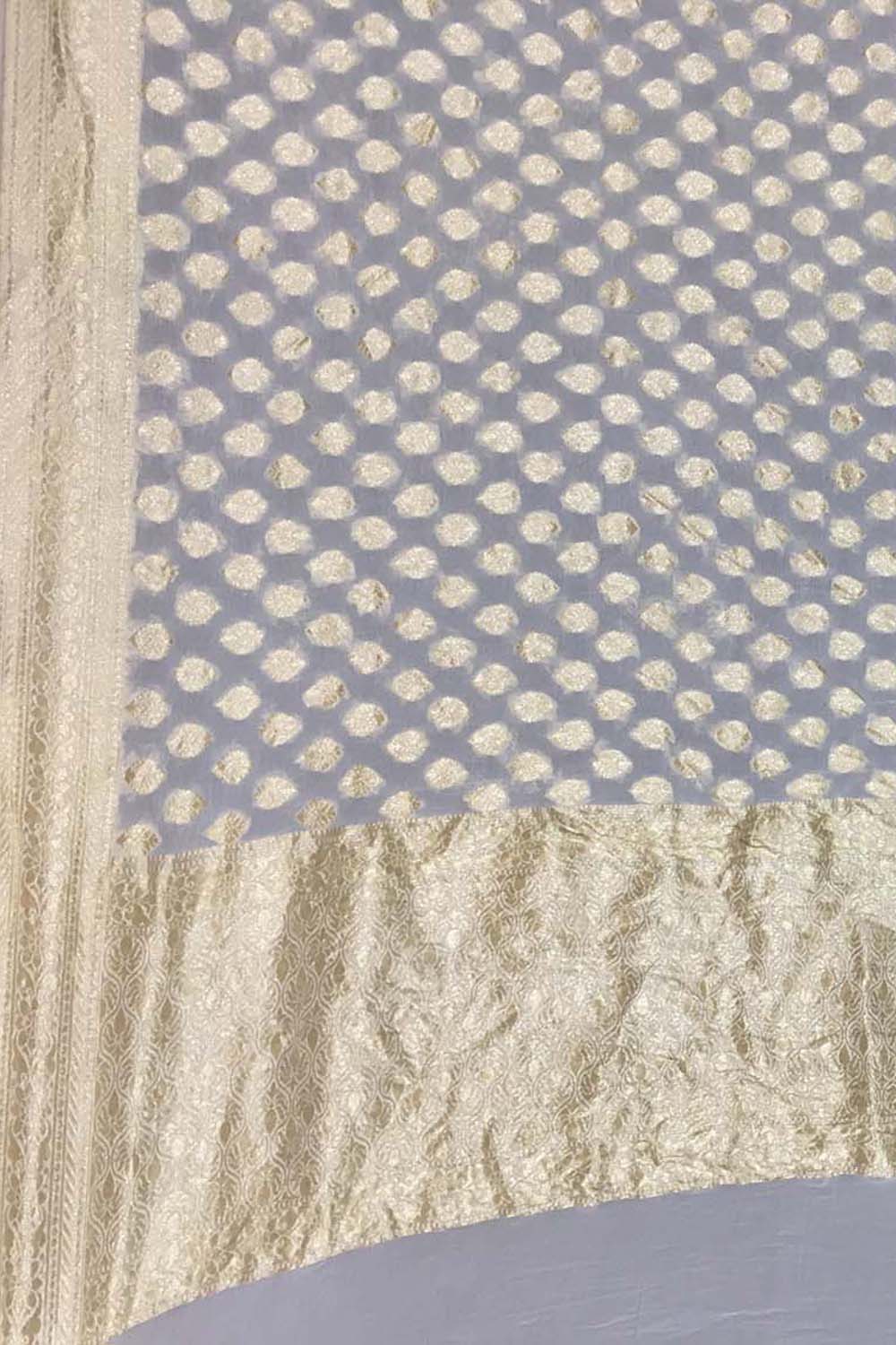 Dyeable Banarasi Handloom Pure Georgette Dupatta - Luxurion World- Crafted Heirlooms