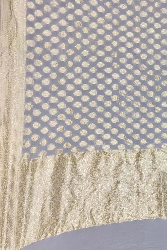 Dyeable Banarasi Handloom Pure Georgette Dupatta - Luxurion World