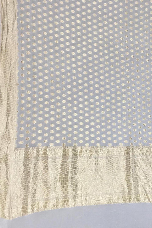 Dyeable Banarasi Handloom Pure Georgette Dupatta - Luxurion World