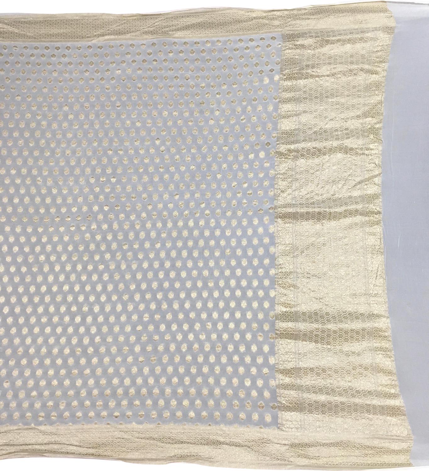 Dyeable Banarasi Handloom Pure Georgette Dupatta - Luxurion World- Crafted Heirlooms