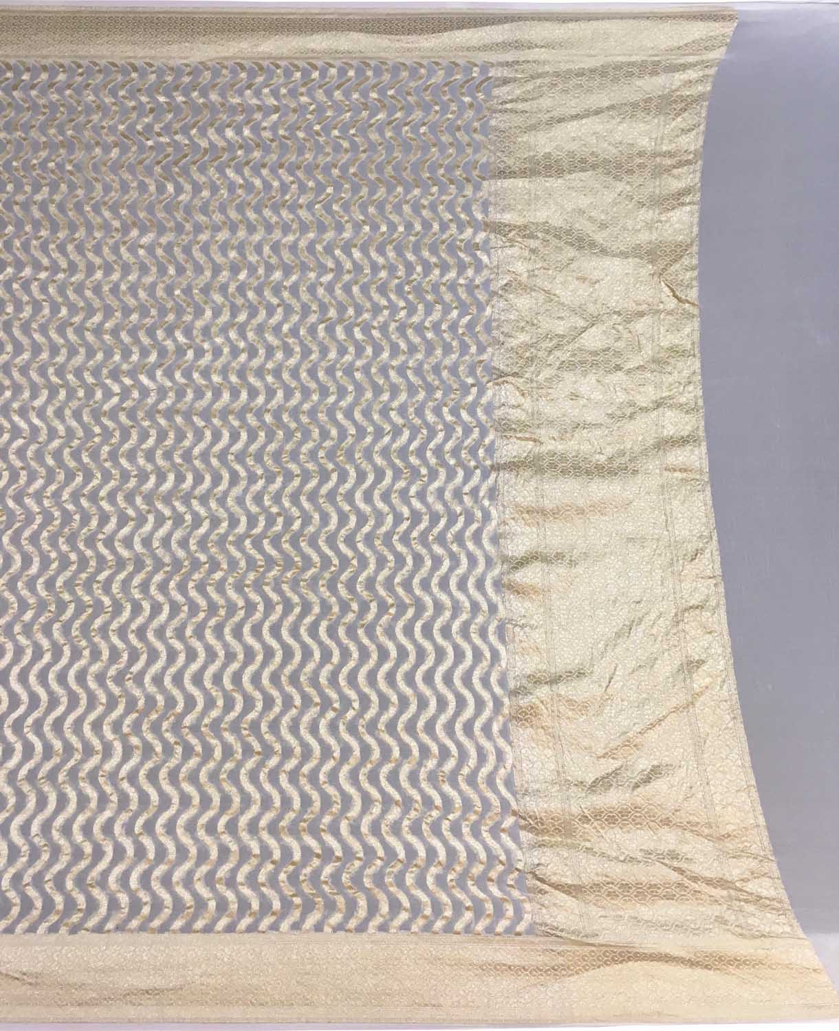 Dyeable Banarasi Handloom Pure Georgette Dupatta - Luxurion World- Crafted Heirlooms