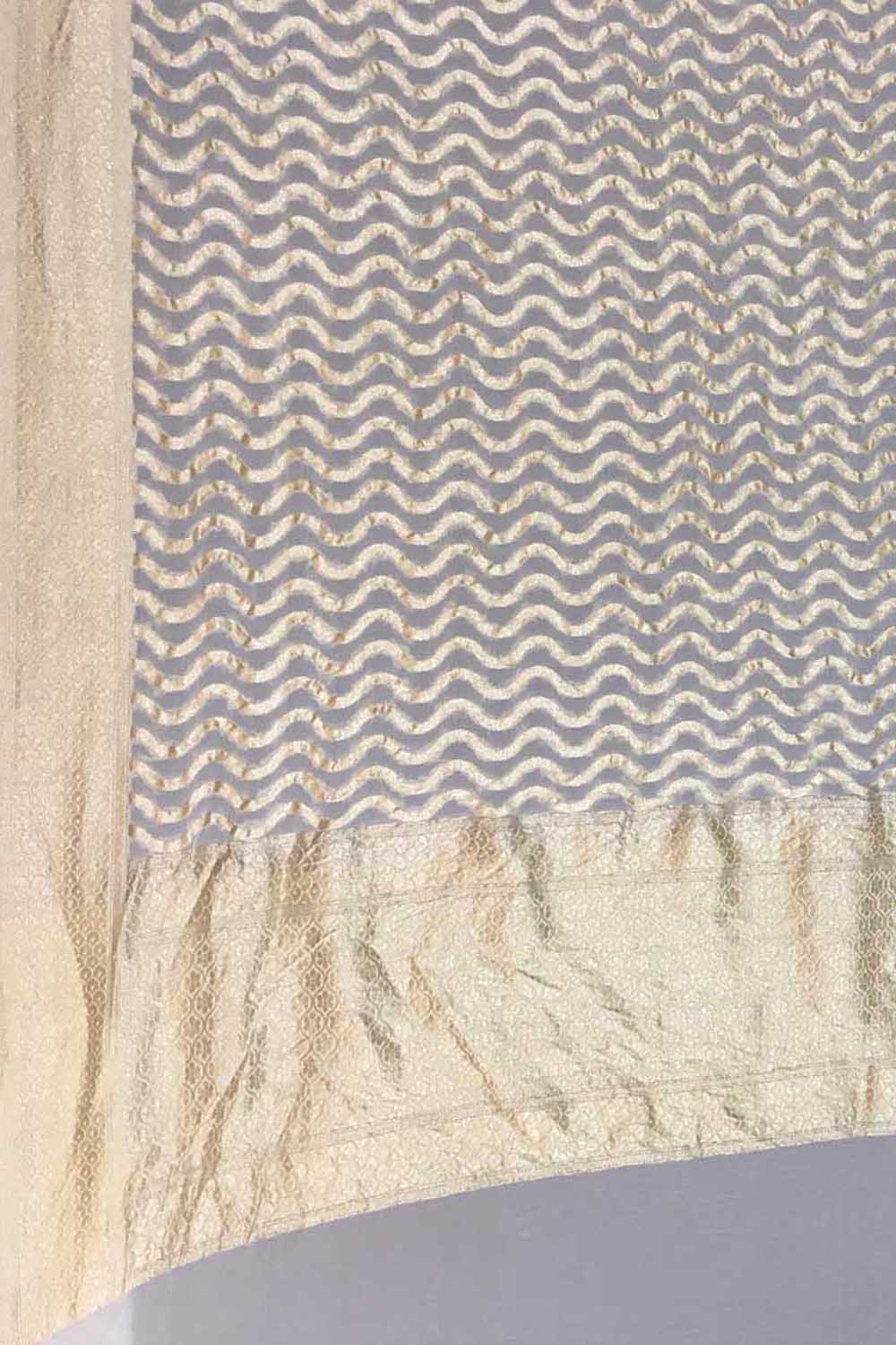 Dyeable Banarasi Handloom Pure Georgette Dupatta - Luxurion World