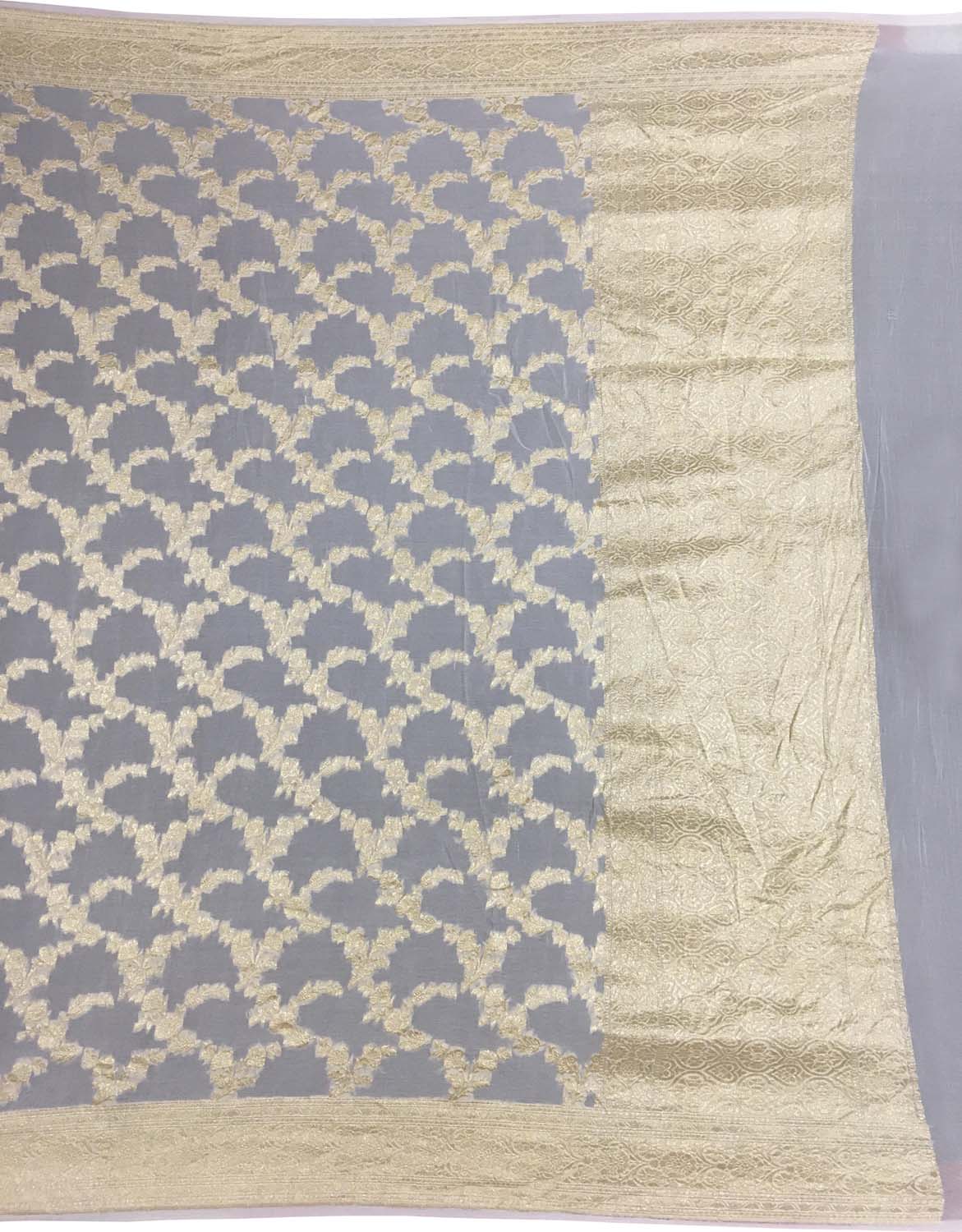 Dyeable Banarasi Handloom Pure Georgette Dupatta - Luxurion World- Crafted Heirlooms
