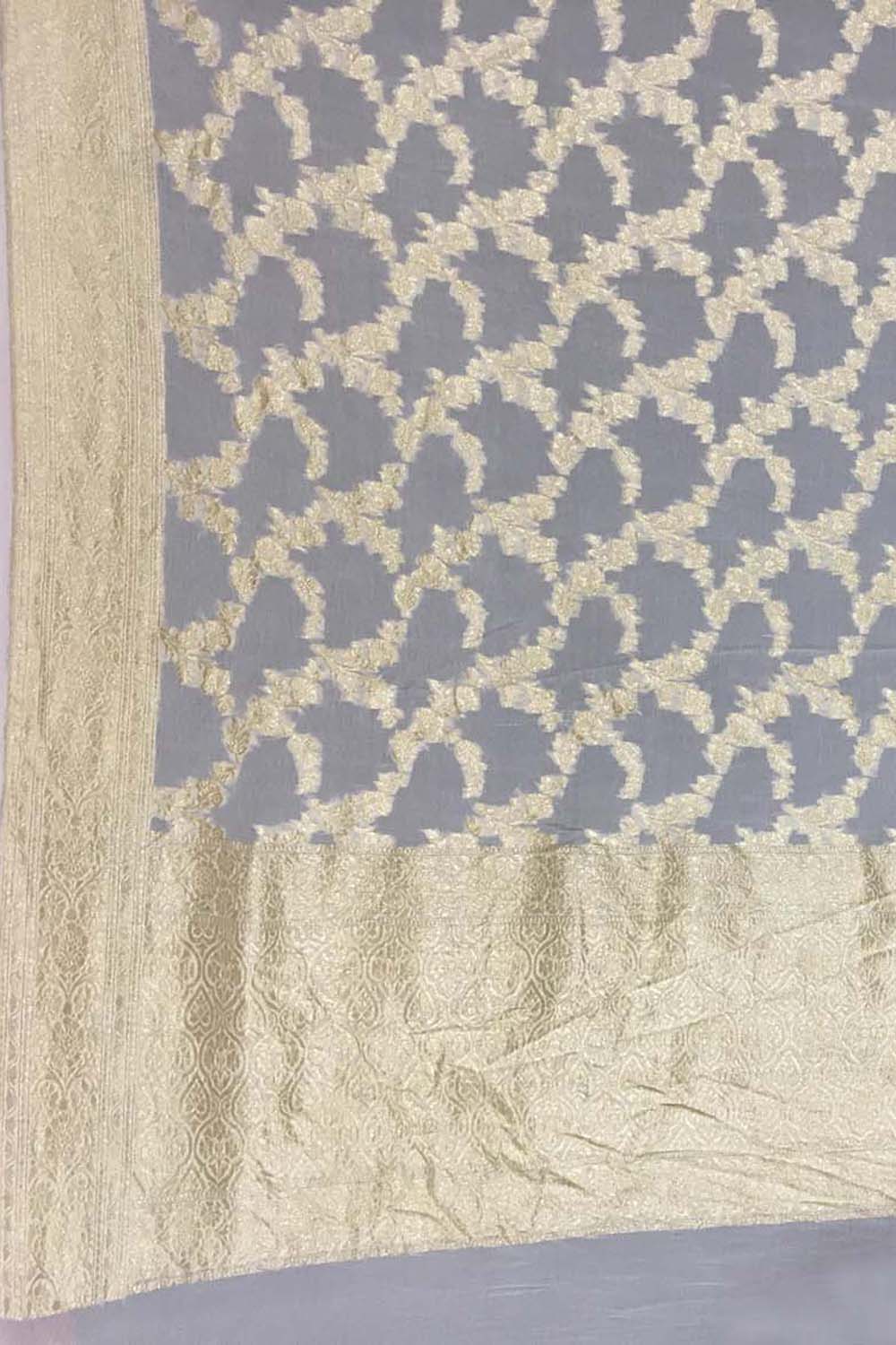 Dyeable Banarasi Handloom Pure Georgette Dupatta - Luxurion World