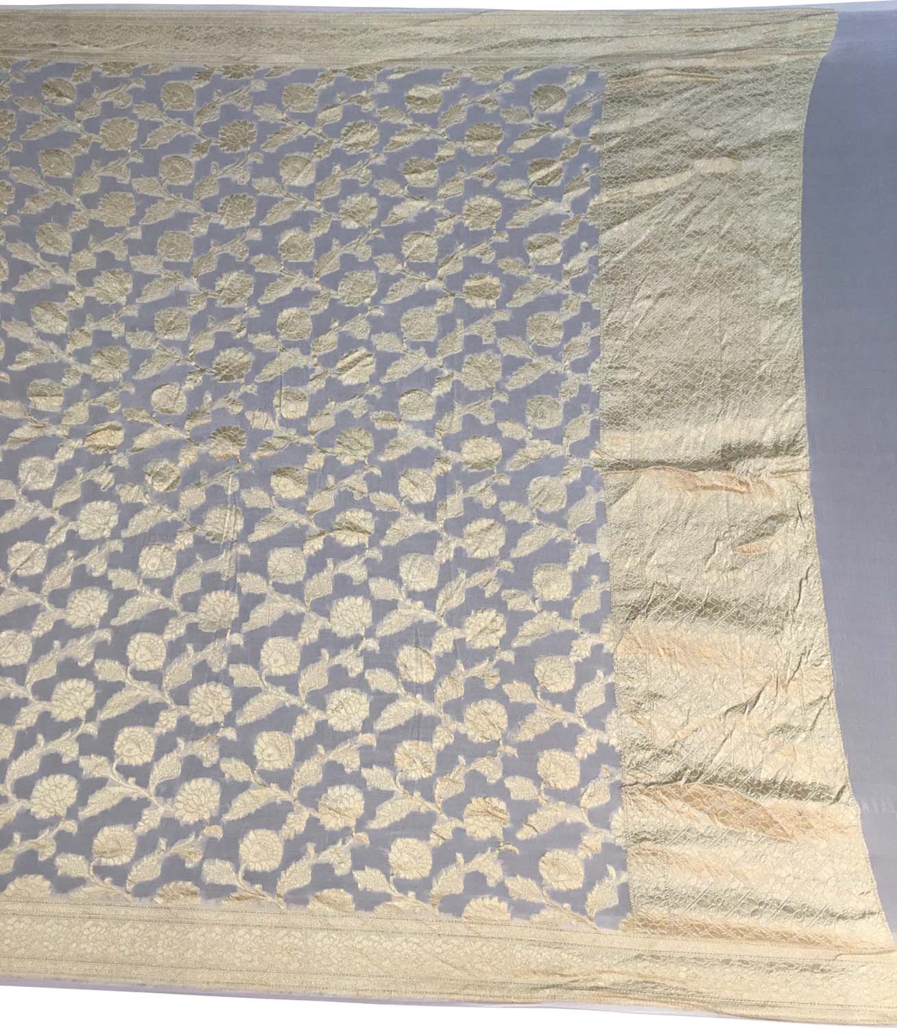Dyeable Banarasi Handloom Pure Georgette Dupatta - Luxurion World- Crafted Heirlooms