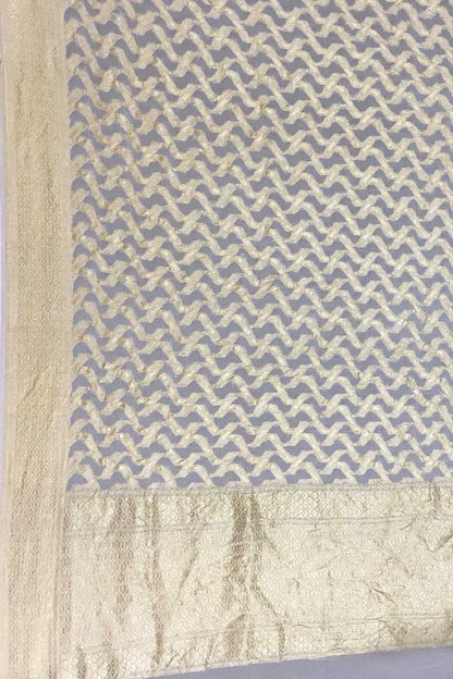 Dyeable Banarasi Handloom Pure Georgette Dupatta - Luxurion World