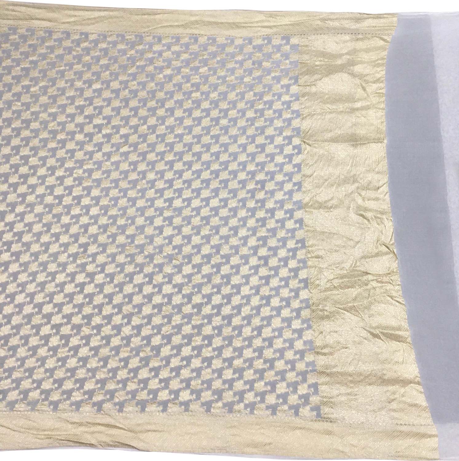 Dyeable Banarasi Handloom Pure Georgette Dupatta - Luxurion World- Crafted Heirlooms