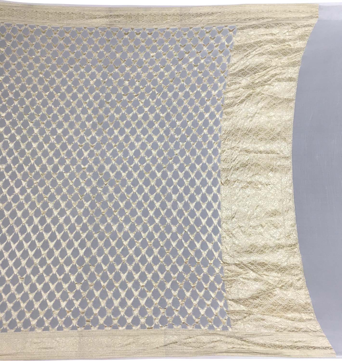 Dyeable Banarasi Handloom Pure Georgette Dupatta - Luxurion World- Crafted Heirlooms