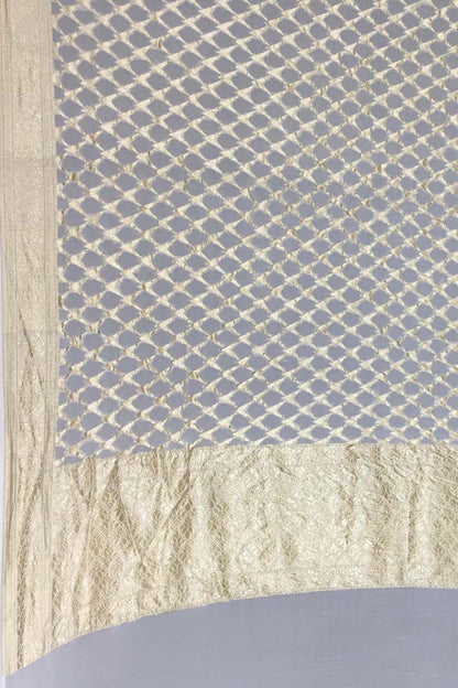 Dyeable Banarasi Handloom Pure Georgette Dupatta - Luxurion World