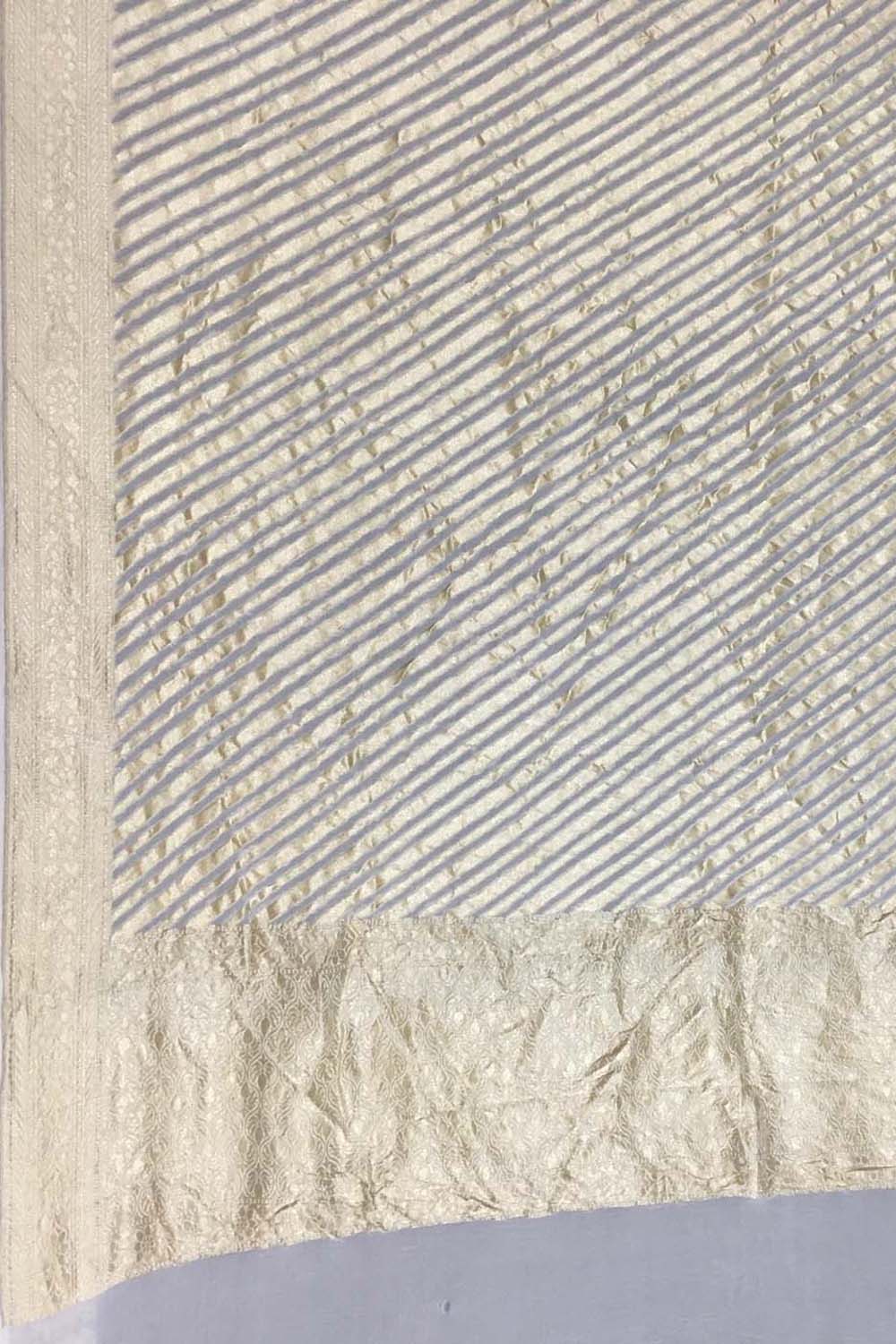Dyeable Banarasi Handloom Pure Georgette Dupatta - Luxurion World- Crafted Heirlooms